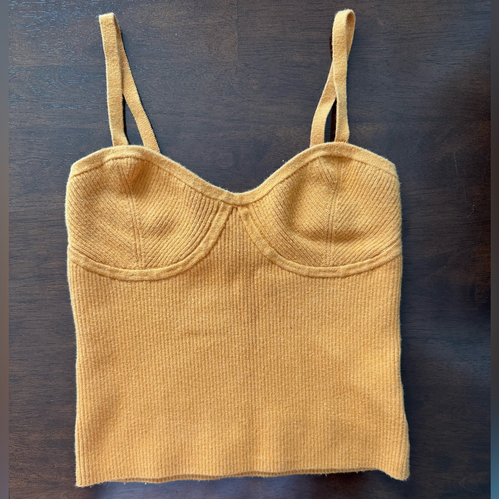 Madewell Mustard Ribbed Camisole Top